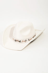 Flower Cowboy Hat-Ivory