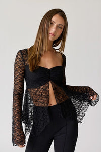 Ella Lace Top-Black