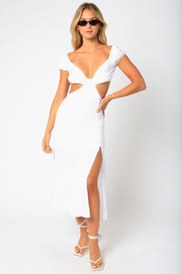dara midi dress Ghost Dara Crepe Short Sleeve Midi Dress