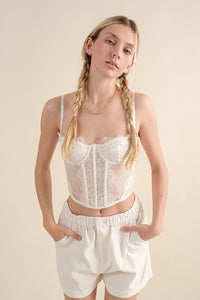 Coraline Corset Top-White
