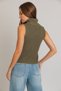 Tina Sweater Top-Olive