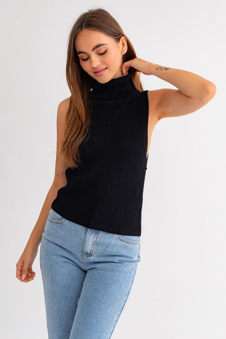FINAL SALE Tina Sweater Top-Black