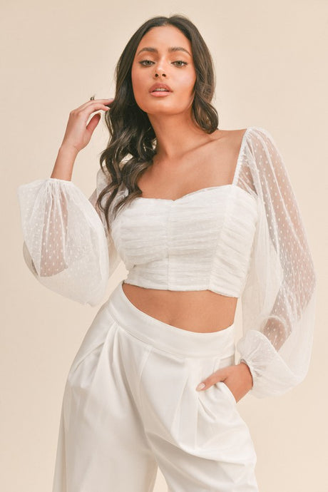 FINAL SALE Tatum Crop Top-White