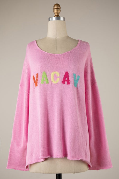 FINAL SALE Vacay Sweater-Pink