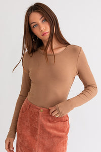 FINAL SALE Teri Bodysuit-Tan