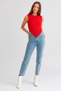 FINAL SALE Lauren Sweater Top-Red