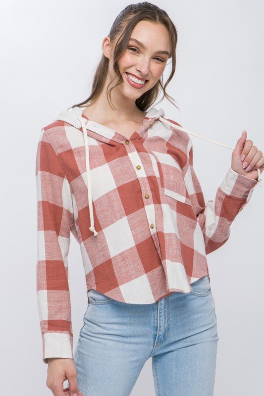 Malia Hooded Shacket-Clay
