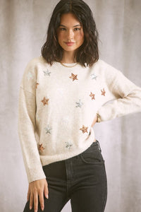 FINAL SALE Sequin Star Sweater