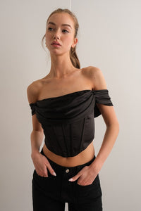 Tabitha Corset Top-Black