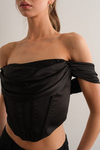 Tabitha Corset Top-Black