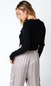 Kendra Crop Top-Black