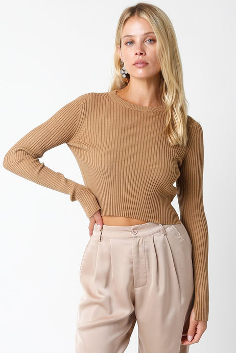 Kendra Crop Top-Camel