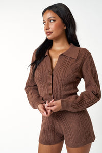 FINAL SALE Teresa Romper-Brown