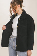 FINAL SALE Brittany Teddy Jacket-Black