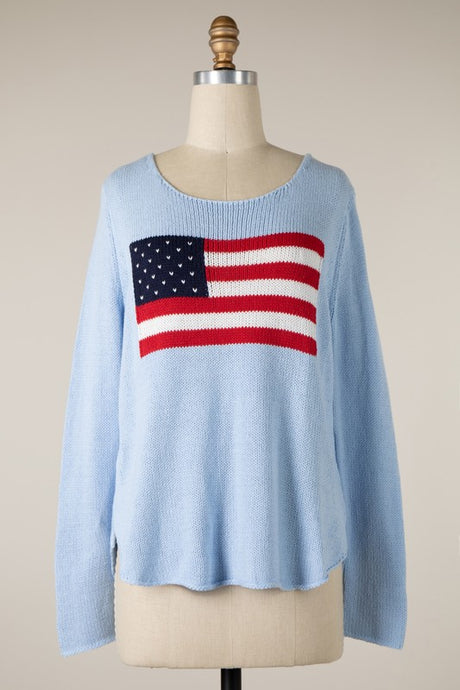 Flag Sweater-Blue