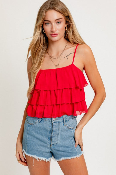 FINAL SALE Ellie Top-Red