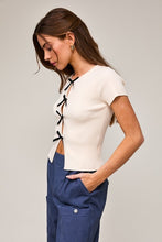 Nikki Bow Top-Cream