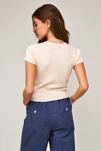 Nikki Bow Top-Cream