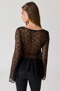 Ella Lace Top-Black