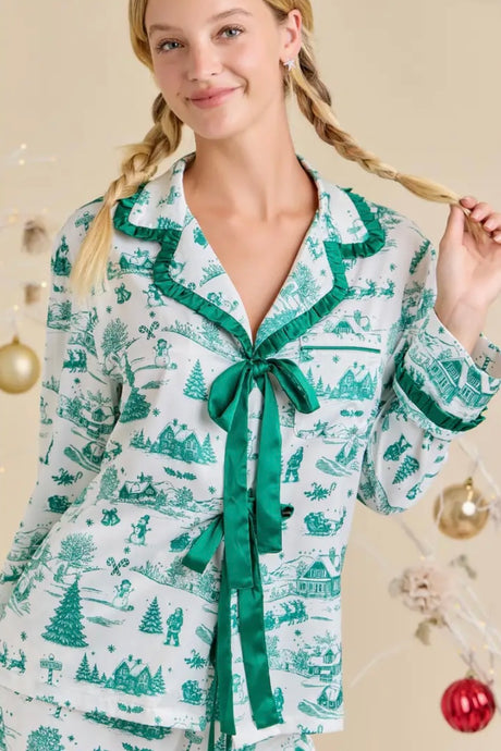 Christmas Tree PJ Top-Green