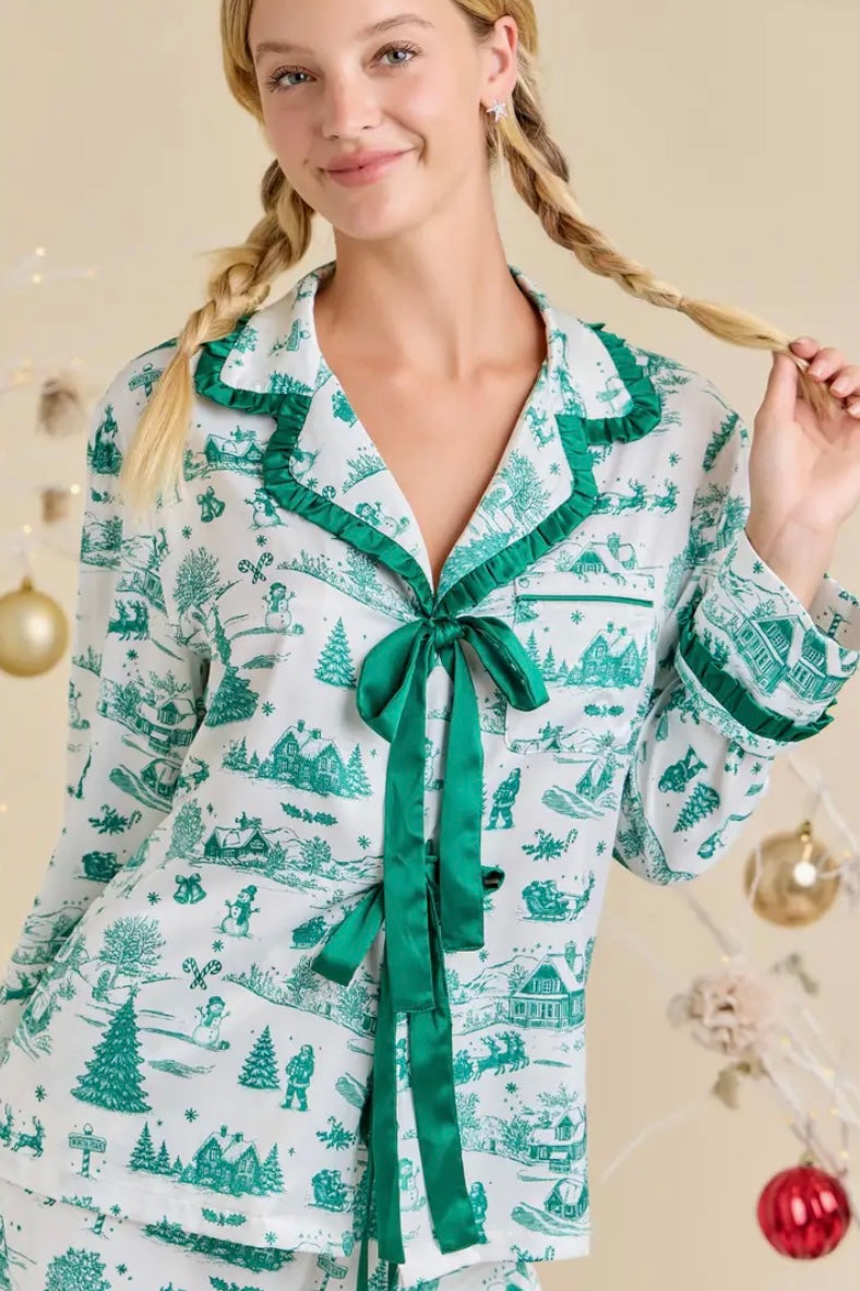 Christmas Tree PJ Top-Green