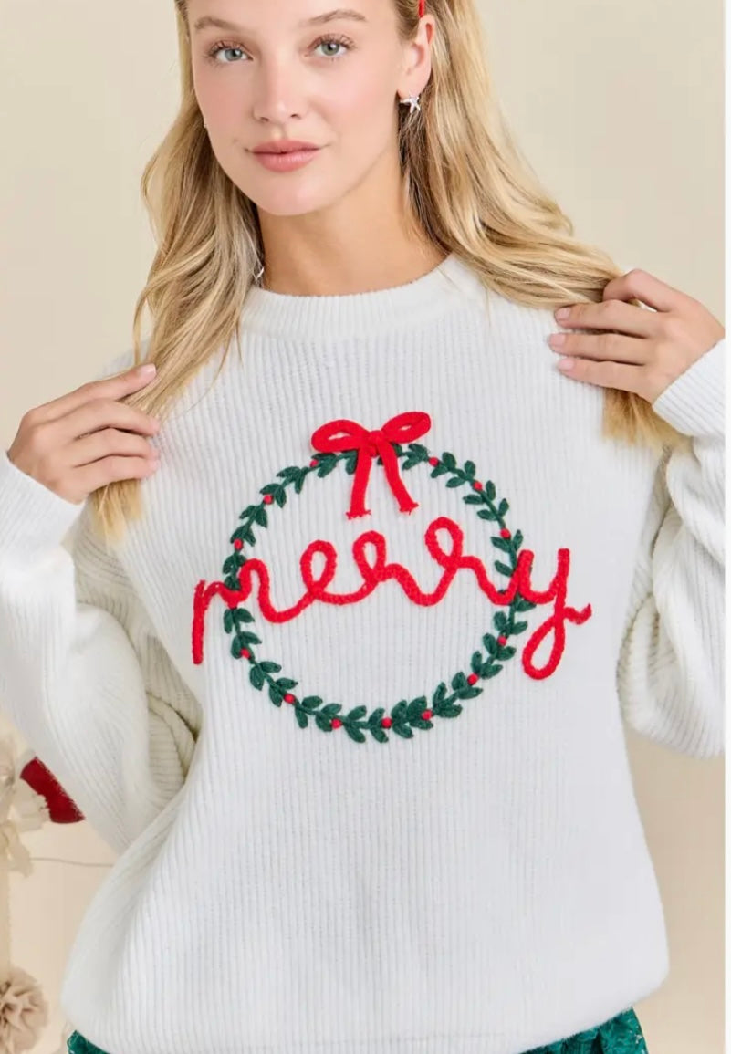 Merry Wreath Sweater