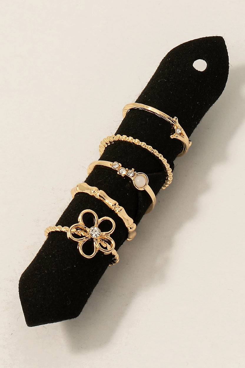 Flower Dainty Ring Set