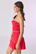 Bella Smocked Skirt-Red