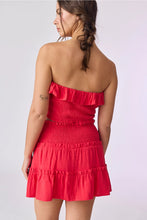 Bella Smocked Top-Red