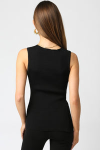 Gina Knit Top-Black