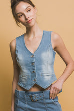 Olivia Denim Vest-Light Denim