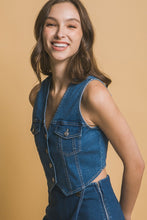 Missy Denim Vest-Blue
