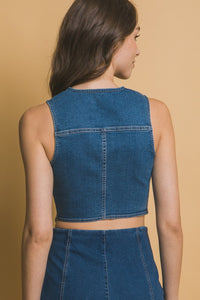Missy Denim Vest-Blue