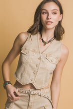 Missy Denim Vest-Khaki