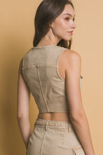 Missy Denim Vest-Khaki
