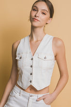 Missy Denim Vest-Off White