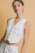 Missy Denim Vest-Off White
