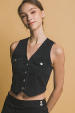Missy Denim Vest-Black