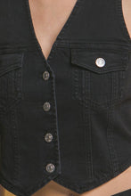 Missy Denim Vest-Black