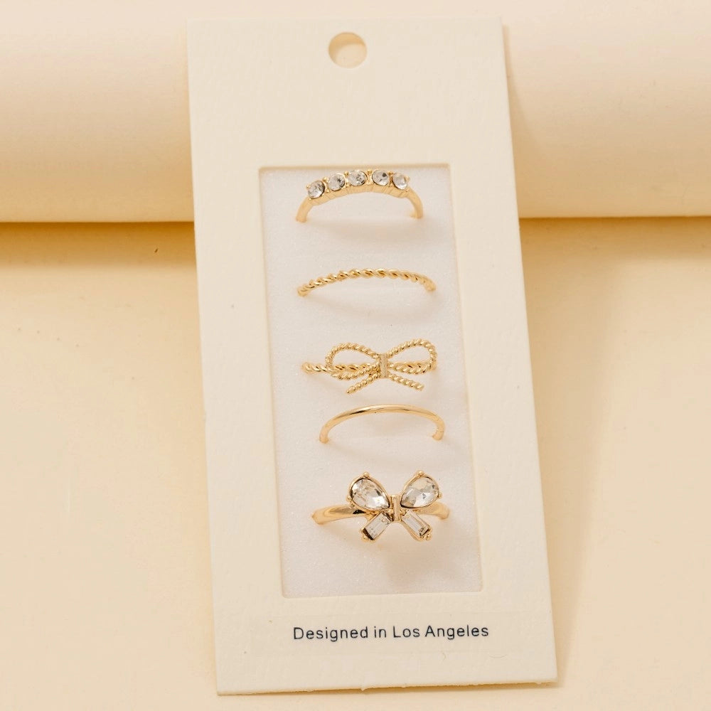 Bow Ring Set-Gold