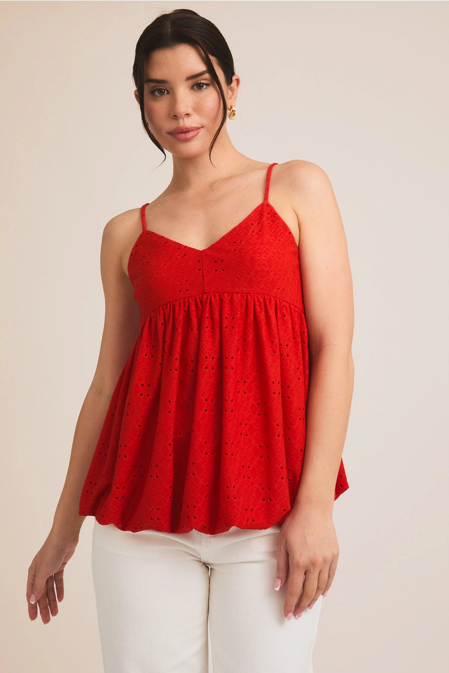 Milly Bubble Top-Red