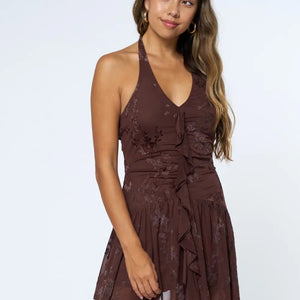 brown long bodycon dress Two Piece Elegant Bodycon Dress With Shrug In Brown main image 0