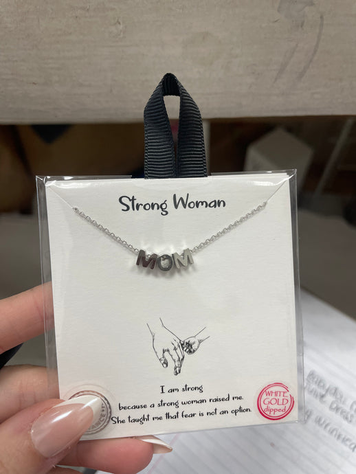 Strong Woman Necklace-Silver