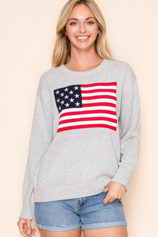 Grey Flag Sweater