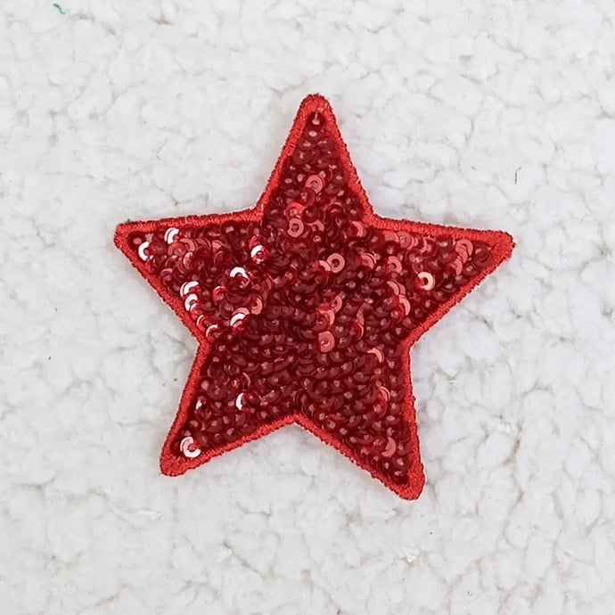 Red Sequin Star Patch