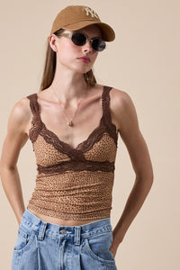 Leopard Lace Cami Top