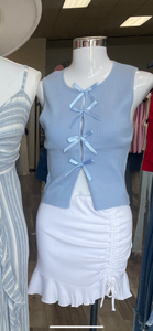 Bianca Bow Top-Light Blue