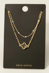 Clover Pendant Necklace-Clear