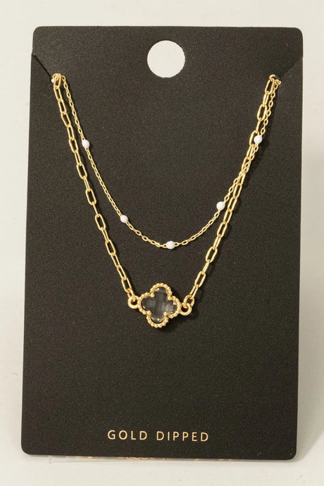Clover Pendant Necklace-Clear