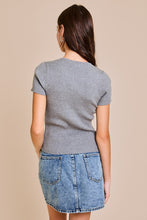 Nikki Bow Top-Grey